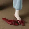 Primer Encuentro Jifa Zapatos Mocasín de Punta Francesa sin Cierre Pantuflas de Punta Cerrada Ropa de Verano para Mujer Tacón de Cuña con Lazo Cómodos para los Pies