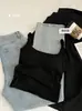 Nueva colección de otoño e invierno: camisola de color liso, tela cepillada, cuello cuadrado, cálida y cómoda con copas incorporadas, versátil y favorecedora