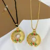 Loja de ouro com ouro de areia Changle pingente de fivela de segurança joias esmaltadas banhadas a ouro joias estrela colar de corda preta feito à mão