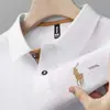 Nueva Camiseta de Manga Corta para Hombre de Verano con Solapa Bordada Camisa POLO Negocios Talla Grande Versátil Manga Media Hombre