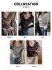 Nueva Camiseta Básica de Modal con Cuello Drapeado de Manga Larga para Mujer 2026, Camiseta con Diseño Irregular para Otoño e Invierno