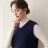 Chaleco de cachemira tejido a cable vintage con cuello redondo para mujer, chaleco de capas otoño/invierno 2026, corte holgado, efecto adelgazante, chaleco texturizado