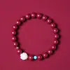 Pulseira Bruta de Ouro Roxo Areia Púrpura Natural Pedra Original Cinnabar Areia Imperial Raiz de Bodhi Lótus Atacado