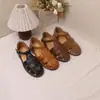 Sandalias de Moda Verano 2025 de Piel de Cabra Ligeras, Cómodas, Transpirables, Antideslizantes, Trenzadas, Estilo Retro Francés, Piel Genuina Original
