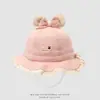 Chapéu de Pescador para Bebê Estilo Pastoral Transfronteiriço Doce Laço Chapéu de Sol para Menina Coelho da Sorte Fofo Chapéu Balde para Crianças