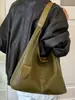 Bolso tote liso de patrón tejido de moda, bolso de hombro elegante y de gran capacidad para el trabajo y los desplazamientos