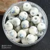 Kiln de furo grande mudança cerâmica contas pulseira acessórios diy Jingdezhen contas soltas 10mm material tecido contas cerâmicas atacado