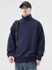 Moda Masculina Fengshe / Novo Suéter de Tricô com Gola Alta Outono e Inverno Masculino Retrô Japonês Cor Sólida Suéter Pulôver Estilo Casal Marca Tendência