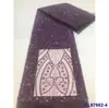 Vestido Estilo Francês com Bordado Pesado de Contas, Tecido de Renda para Casamento, Tecido de Renda com Lantejoulas para Noivas