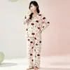 Pijama Suave y Lindo Estilo Japonés de Oso para Mujer, Primavera, Otoño e Invierno, Ligero y Delgado, Conjunto de Ropa de Casa para Chicas Petite, Desechable