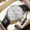Reloj de Cuero Genuino Marca Binbang Genuina para Hombre Resistente al Agua Casual Moda Negocios Estudiante Reloj de Cuarzo para Hombre