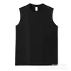 Chal de Color Sólido de Verano para Hombre Adolescente Básico Holgado Estilo Hong Kong Sin Mangas Camiseta de Algodón Puro Moda Casual Camisa Base