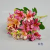 Buquê de Flores Artificiais 18 Flores Lírio Pintura a Óleo Flores Falsas Flores Artificiais Decoração de Casa Lírio Artificial Enfeites de Flores Falsas