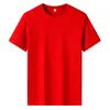 Comércio Exterior Transfronteiriço Camiseta Lisa de Manga Curta Masculina e Feminina Gola Redonda Branca Lisa Edição Leve Camisa Publicitária Camisa Cultural Roupa de Trabalho Verde Militar