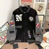 Chamarra Retro de Béisbol con Letras Estilo Americano Unisex Otoño Invierno Nueva Holgada para Pareja Casual Bordado Versátil Superior de Moda