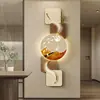 Pinturas decorativas de entrada e sala de estar transfronteiriças, luzes LED, parede de fundo de sofá vertical, novo estilo chinês, de alta qualidade, arte de parede criativa