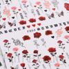2022 Nuevas pegatinas de uñas transfronterizas con diseño de rosas de primavera para el Día de San Valentín.