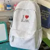 Mochila casual simple ligera de gran capacidad, estilo japonés, ins-trendy, con estampado de letras, para estudiantes de secundaria, preparatoria y universidad