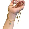 Collar de Flor de Cuatro Hojas Dopamina de Verano para Mujer, Cadena para el Cuello de Estilo de Lujo Ligero de Nicho de Gama Alta, Cadena para la Clavícula