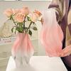 Florero de Vidrio Esmerilado con Forma de Tornado Ins Arreglo Floral Decoración para Sala de Estar Mesa de Comedor Adornos Estilo Ins Cerámica Imitación Degradada