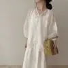 Toalha Tencel Bordada Corrente Bordada Estilo Chinês Vestido Dinastia Han Tecido Bordado Tecido de Renda