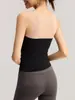 Nuevo top de malla vintage de lunares sin tirantes, adelgazante y que realza la figura, transpirable, para yoga y fitness