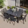 Mesa y Sillas de Madera y Plástico para Patio Exterior Combinación de Mesa y Sillas para Cafetería de Ocio Mesa y Sillas de Comedor de Ocio para Balcón al Aire Libre Jardín