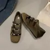 Zapatos Planos Mary Jane Cuadrados Retro para Mujer, Nuevo Modelo de Otoño con Hebilla Metálica, Zapatos Versátiles de Estilo Francés con Suela Suave de Lujo Ligero