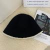 Gorro de pescador de punto negro para mujer, para otoño e invierno, con cara pequeña, cálido, con protección para las orejas, para lavabo, con cabeza grande