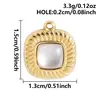 Acessórios de Pingente em Aço Inoxidável Incrustados com Concha de Abalone Natural e Concha Branca, Pingente Oval Coração Vintage para Decoração de Colar DIY