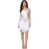 Vestido de lantejoulas com franjas multicamadas estilo vintage, vestido Flapper Gatsby dos anos 1920, vestido para apresentação de palco