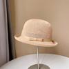 Sombrero de copa con lazo simple estilo japonés para mujer, sombrero de lavabo con sombrilla fresca de primavera y verano, sombrero Marubeni de color sólido que combina con todo, a la moda.