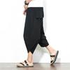 Pantalones cortos de verano de estilo étnico chino, pantalones de lino con flores, pantalones casuales sueltos para hombres, tallas grandes, tallas grandes, moda para personas gordas