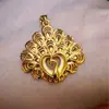 Colar Simulador de Ouro de Areia Vietnamita para Mulheres, Banhado a Ouro Imitação 24K Pingente de Cabacinha Gota d'Água Ábaco Gota d'Água Flor em Formato de Coração Atacado