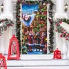Cortina de Puerta de Decoración de Fondo Navideño Transfronteriza, Tela de Fondo para Fotografía de Fiesta Navideña con Agujeros en las Cuatro Esquinas para Colgar