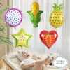 Balão de Filme de Alumínio de Animal de Desenho Animado, Frutas e Legumes para Rastreamento de Bebê de Mês de Idade, Calças de Bebê, Balão de Hélio Voador, Atacado