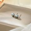 Pendientes de Plata de Ley S999 con Perlas Francesas para Mujer Otoño e Invierno Diseño de Nicho Pendientes de Sentido Avanzado Pendientes Nuevas Explosiones