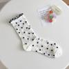 Calcetines de punto de onda de color para niños primavera y verano calcetines de tubo delgado estilo académico malla transpirable calcetines de felpa calcetines Zhuji al por mayor