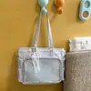 Bolsa Rosa Translúcida Mate con Brillo Fino, Adecuada para Chicas Estilo Anime, Se Puede Usar como Bolso Cruzado o de Hombro, Ideal para Estudiantes que Van a la Escuela, Tareas o Clases Extra