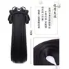 Peluca Hanfu con Diadema Integrada, Peinado Recogido Estilo Antiguo, Base de Peluca Tradicional para Peinado Hanfu de la Dinastía Ming