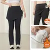 Leggings levanta-glúteos talla grande 100 kg para chicas con curvas, pantalones atléticos adelgazantes de cintura alta, con bolsillos y diseño acampanado estilo falda