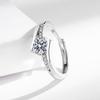 Venta en vivo de anillo de moissansheng de simulación, anillo con borde, moda para mujer, regalo de San Valentín, anillo de bodas, joyería de mano
