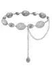 Nuevo cinturón cruzado para mujer, elegante y con estilo, estilo vintage con cadena decorativa metálica tallada, accesorio para mujer en stock