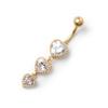 Anel de Umbigo Feminino Fashionável Estilo Coreano Coração de Zircônia Piercing de Umbigo Anel de Barriga Joia de Body Piercing