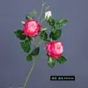 3 Cabezas de Flores Artificiales de Rosa, Flores Artificiales, Decoraciones de Mesa para el Hogar, Decoraciones para Escenas de Boda, Rosas Decorativas, Flores Artificiales de Rosas Pequeñas