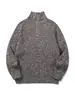 Yidao Roupas Vintage 2026 Outono Novo Japonês Retrô Botão de Pressão Gola Alta Meia Mangas Solto Casual Pulôver Suéter de Tricô