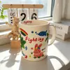 Caneca Cerâmica Bege Personalizada, Copo d'Água Urso, Caneca Cerâmica, Caneca de Café da Manhã para Casal, Caneca de Café, Caneca de Presente de Feriado