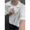 Camisa Masculina de Manga Curta Texturizada Estilo Old Money 2026 Verão Nova Marca Tendência Versátil com Recorte e Colarinho Cubano