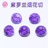 Fábrica de Wuzhou al por mayor zirconita cúbica redonda para fuegos artificiales de corte 8 mm violeta de corte para fuegos artificiales corte de crisantemo zirconita de fondo puntiagudo grado 5A