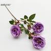 Simulação de rosa 6 cabeças rosa feliz chá rosa casamento arranjo de flores decoração flor arte suave casa flor falsa atacado comércio exterior